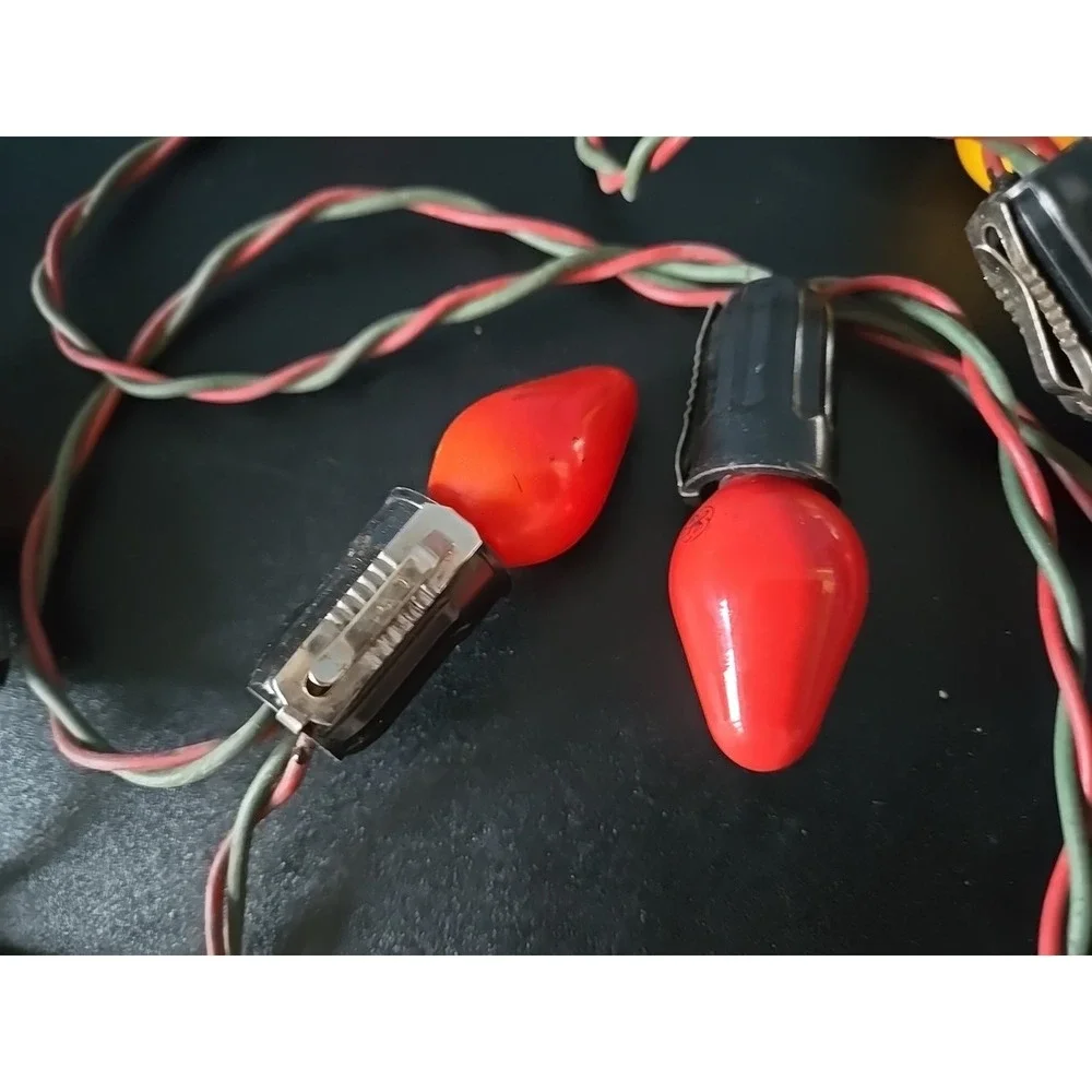 Vintage Antique Light Strands  Christmas Lights Green/red Wire